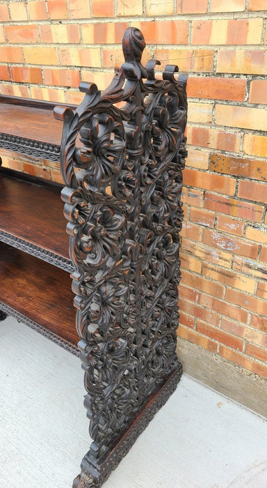 HIGHLY CARVED FRENCH OPEN BOOKCASE