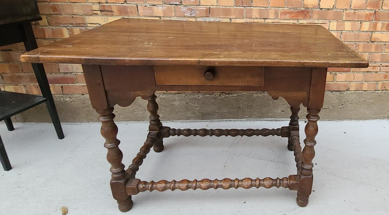 PEGGED EARLY TUDOR SIDE TABLE WITH DRAWER