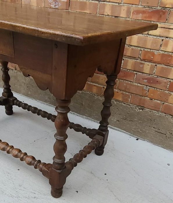 PEGGED EARLY TUDOR SIDE TABLE WITH DRAWER