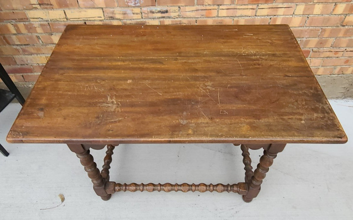 PEGGED EARLY TUDOR SIDE TABLE WITH DRAWER