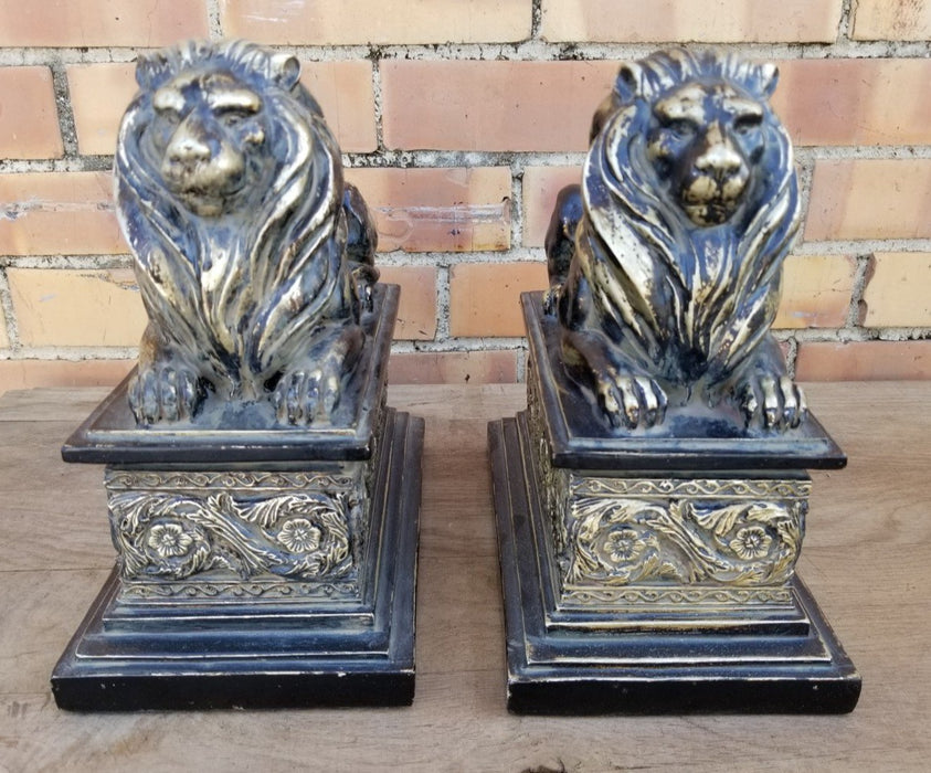 PAIR OF NOT OLD LION STATUES