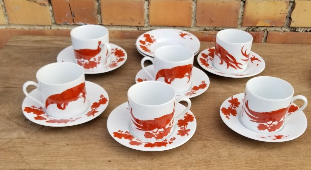 SET  OF 6 NEIMAN MARCUS CUPS AND SAUCERS