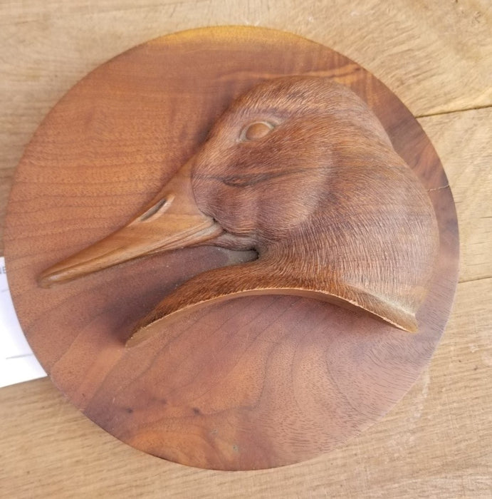 CARVED DUCK PLAQUE-SIGNED