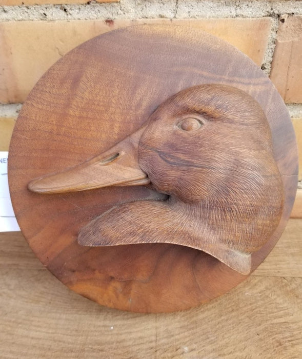 CARVED DUCK PLAQUE-SIGNED