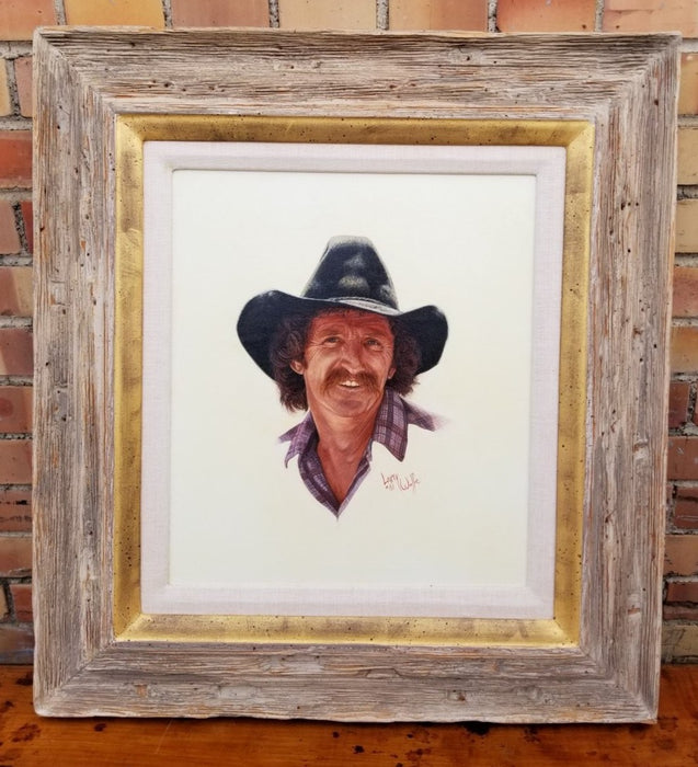 PORTRAIT PAINTING OF A COWBOY BY LARRY WOLF