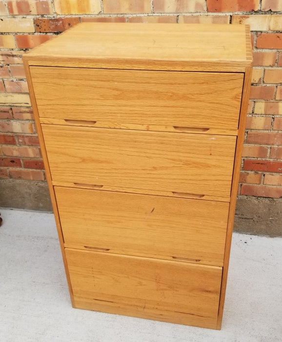 DOVETAILED MIDCENTURY OAK HIGHBOY CHEST