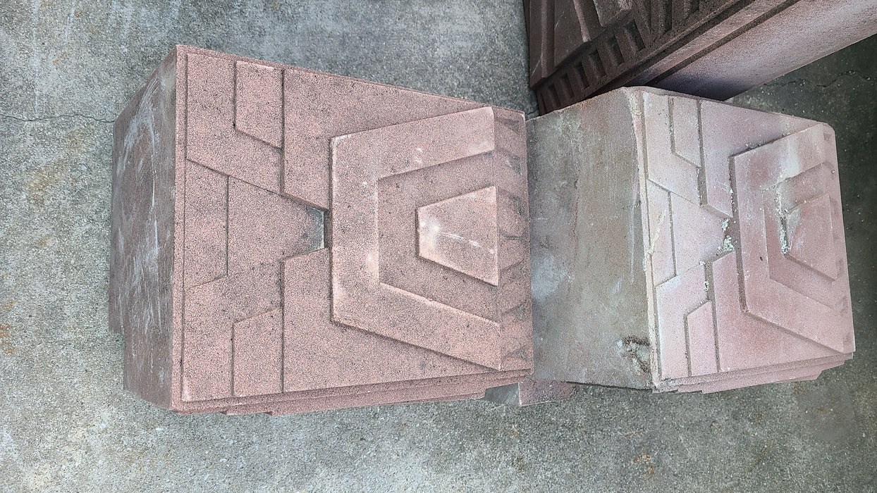 PAIR OF TERRA COTTA DECO BLOCKS