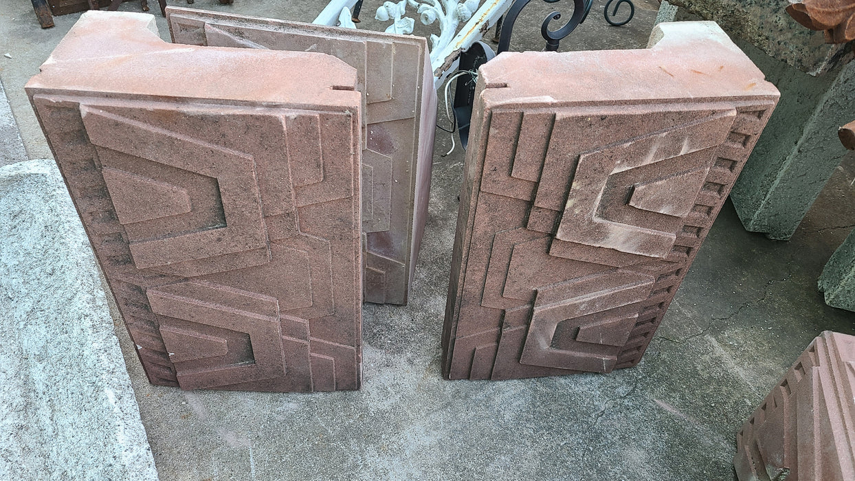 PAIR OF RECTANGULAR TERRA COTTA BLOCKS