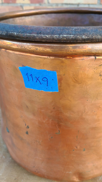 COPPER BUCKET WITH IRON HANDLE