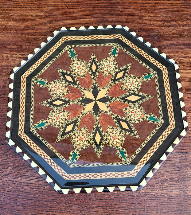 OCTAGONAL INLAID TRAY FROM GRANADA SPAIN