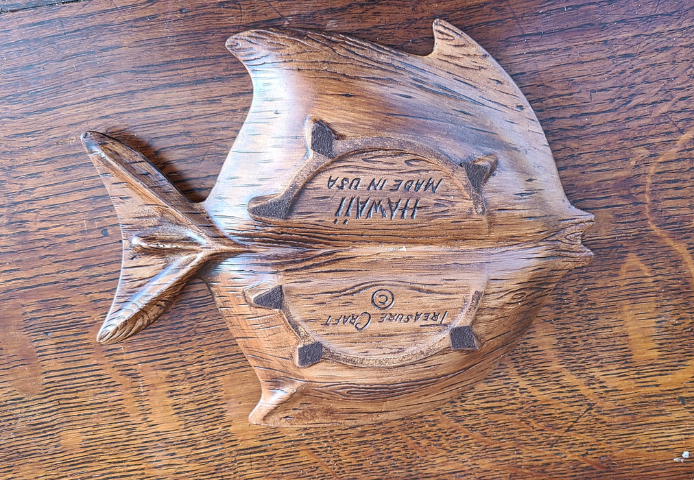 1950'S BROWN AND ORANGE SMALL FISH TRAY