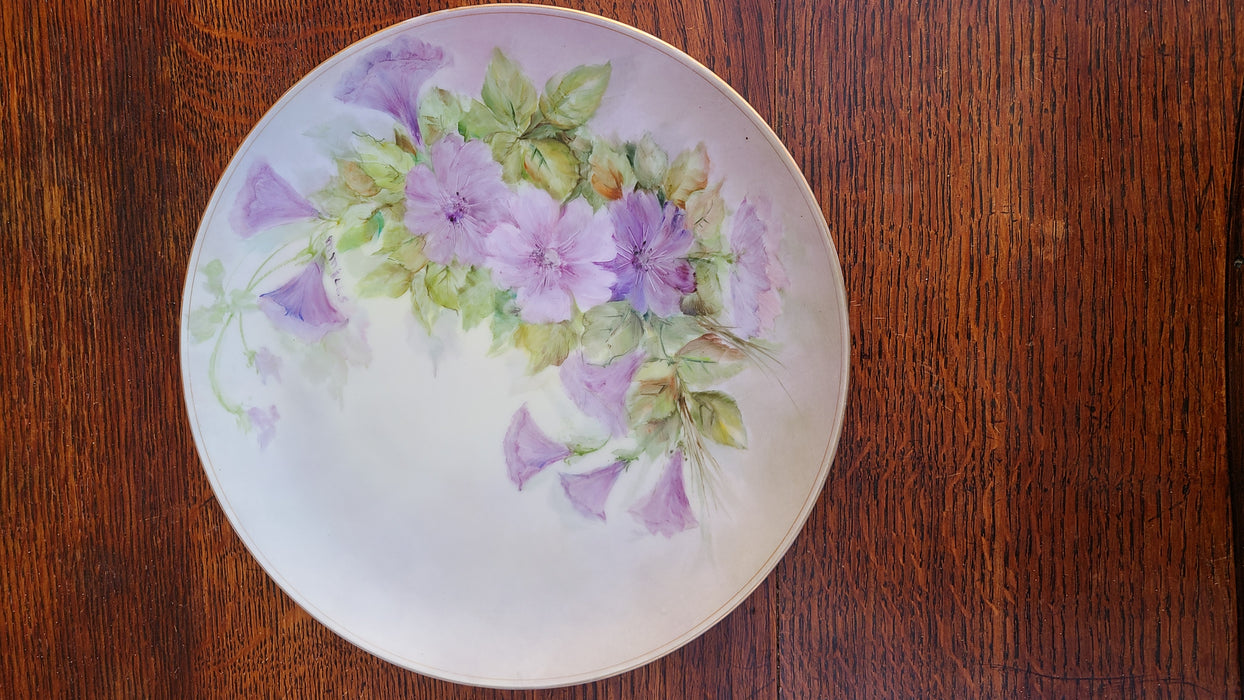 HAND PAINTED MORNING GLORIES PLATE