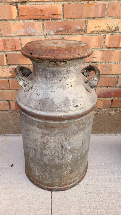 SILVER MILK CAN WITH LID