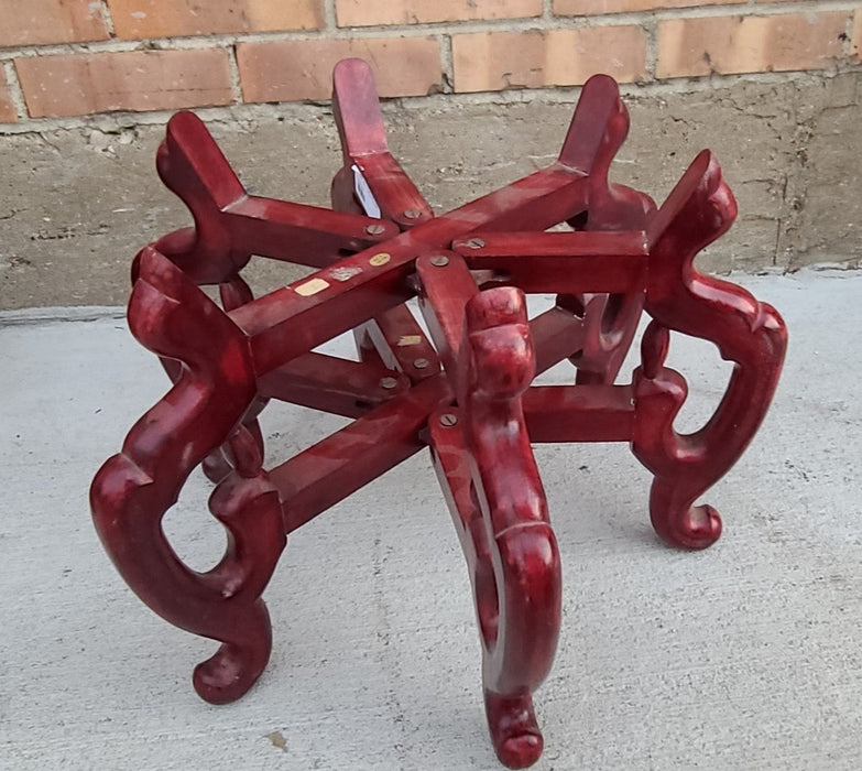 RED LACQUER MEDIUM 6 LEGGED FOLDING STAND