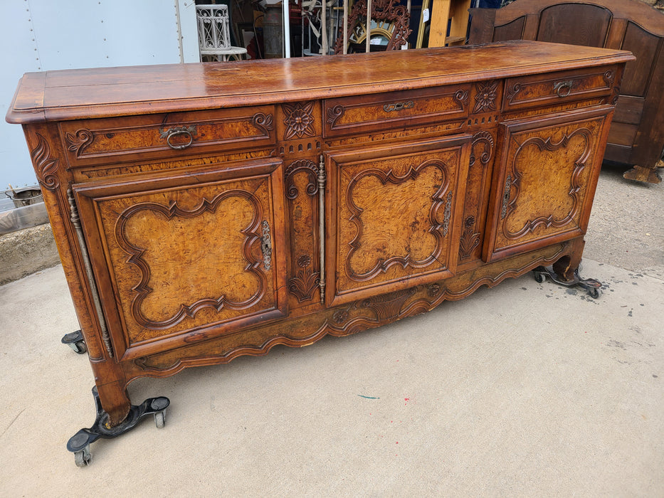 18TH CENTURY BURLED PANEL BRESSON SIDEBOARD