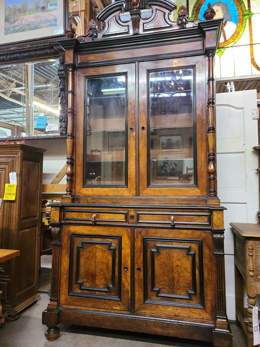 NAPOLEAN III EBONIZED 2 PIECE CABINET