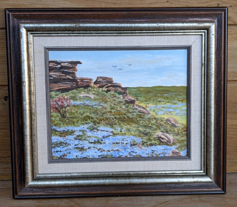 OIL PAINTING OF ROCK OUTCROPPING
