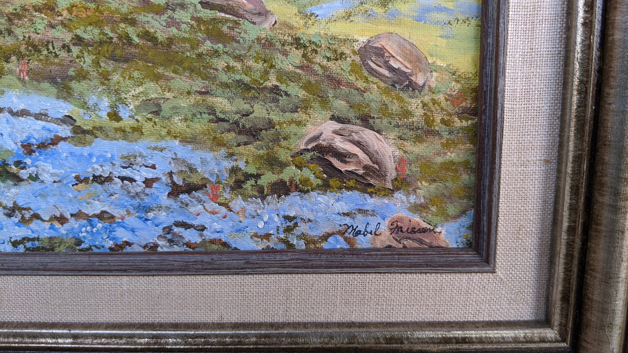 OIL PAINTING OF ROCK OUTCROPPING