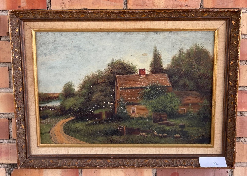 AS FOUND HORIZONTAL FARM PAINTING