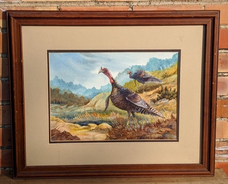 OIL PAINTING HILL TITLED COUNTRY GOBBLERS