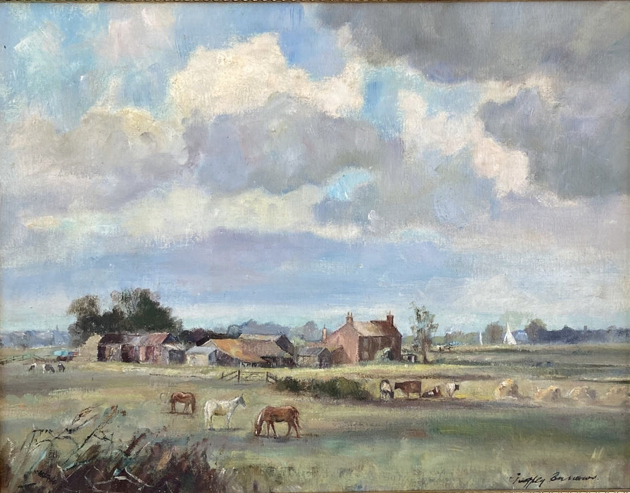 OIL PAINTING OF 19TH CENTURY FARM