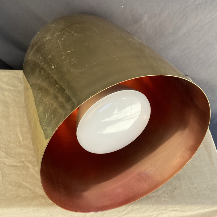 MODERN BRASS DROP LIGHT WITH COPPER LINER