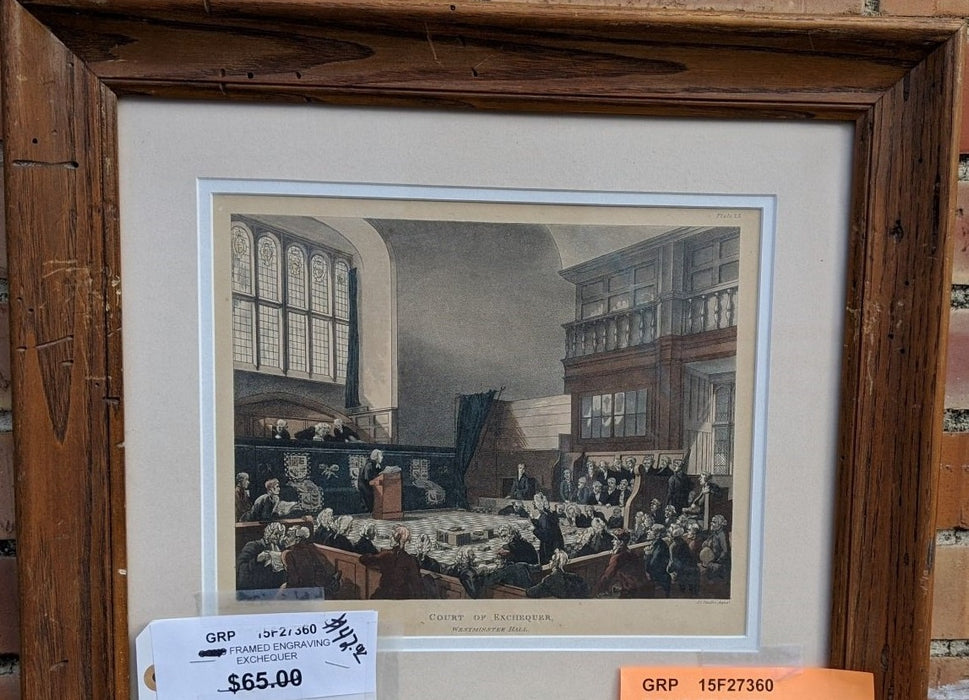 FRAMED ETCHING OF COURT OF EXCHEQUER