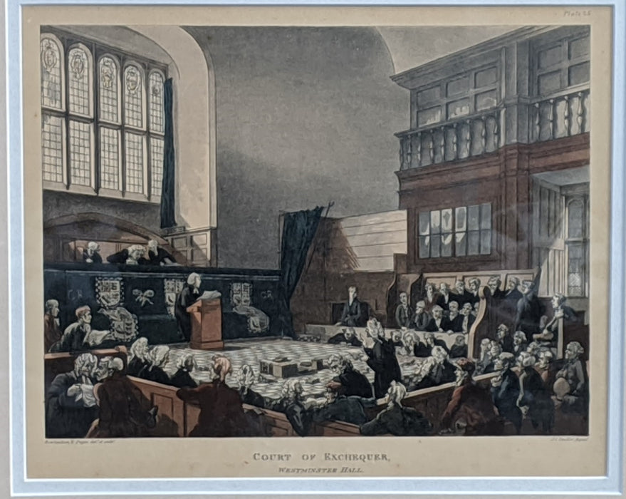 FRAMED ETCHING OF COURT OF EXCHEQUER
