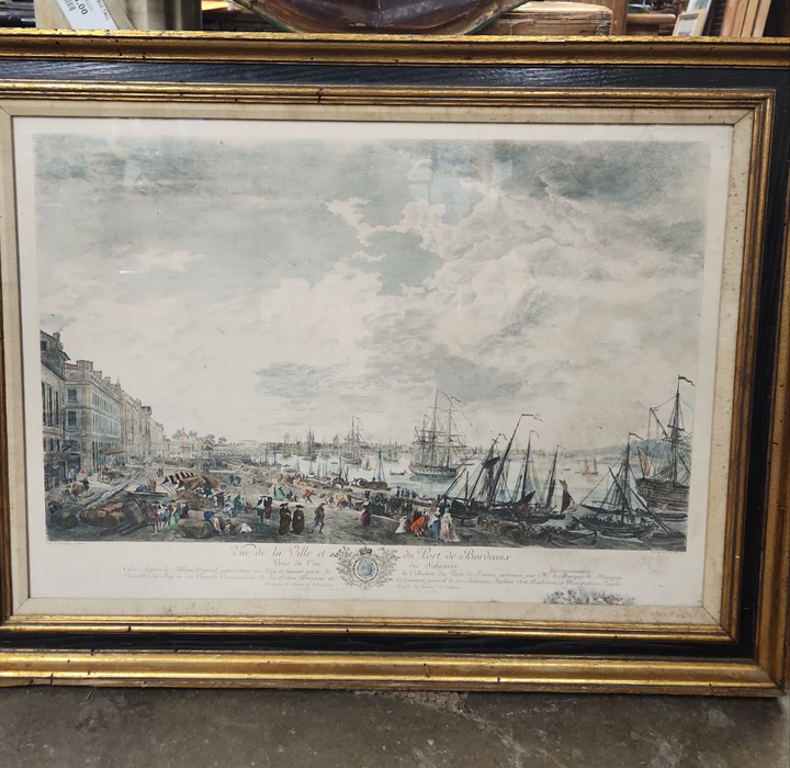 LARGE GOLD AND BLACK VINTAGE WOOD FRAME-AS FOUND