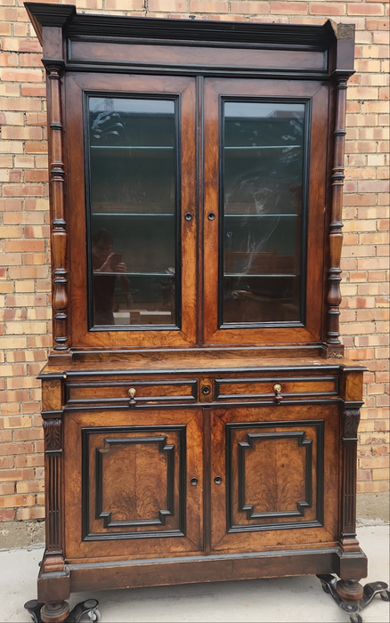 NAPOLEAN III EBONIZED 2 PIECE CABINET