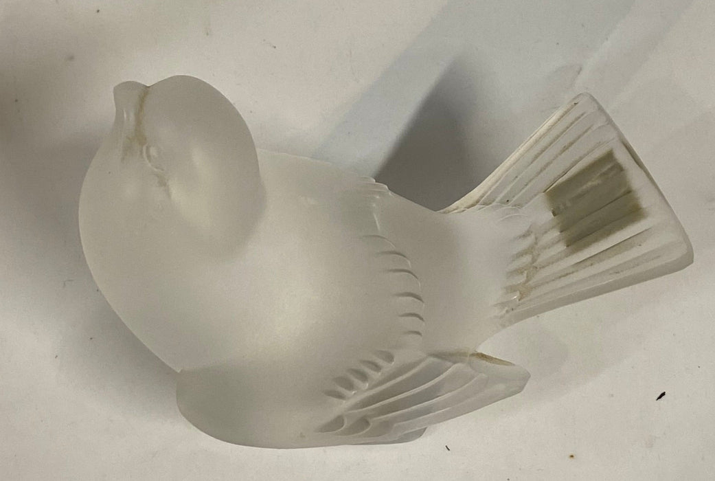 FROSTED LALIQUE BIRD HAND SIGNED