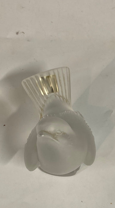 FROSTED LALIQUE BIRD HAND SIGNED