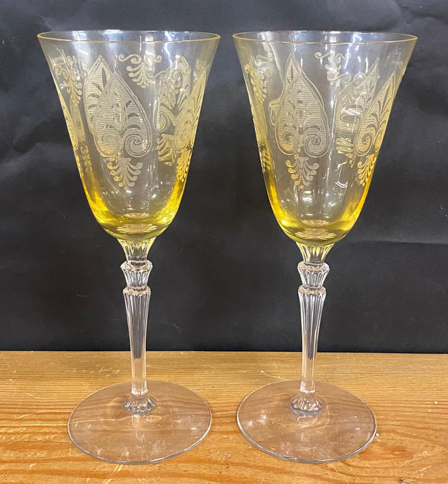 2 TALL FOSTORIA WINE STEMS