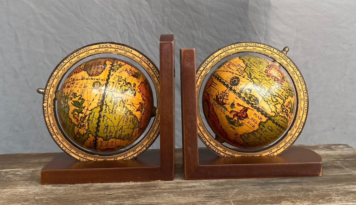 PAIR OF GLOBE BOOKENDS (MADE IN ITALY)