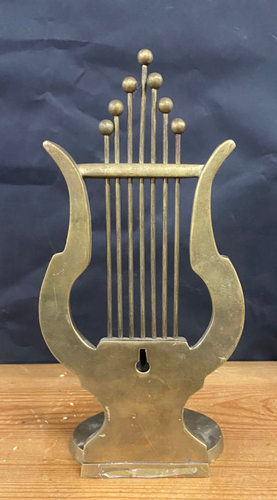 PAIR OF LYRE BOOKENDS OR CANDLEHOLDERS