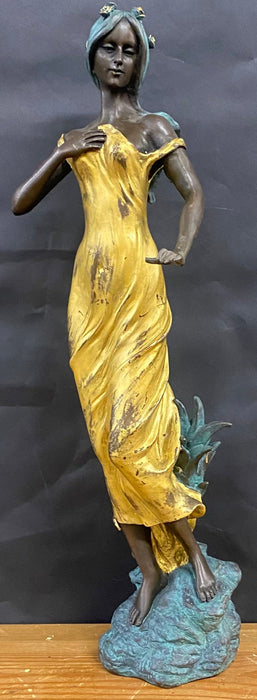 BRONZE ART NOUVEAU STYLE LADY STATUE