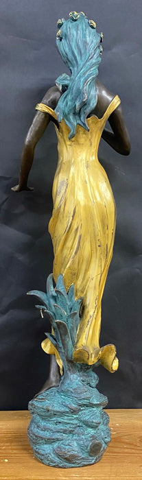 BRONZE ART NOUVEAU STYLE LADY STATUE