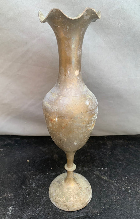 BRASS FLUTED VASE