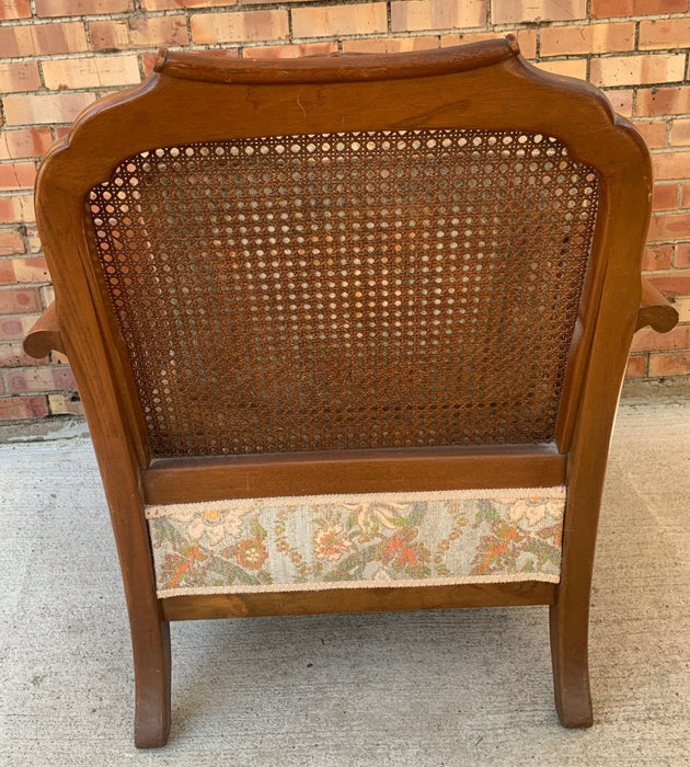 ENGLISH LOUNGE CHAIR WITH CANING