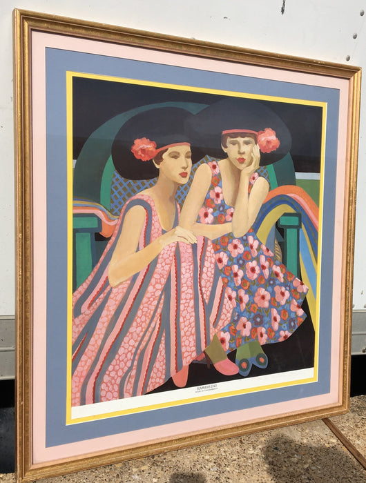 'SUMMERS END' PRINT OF TWIN GIRLS SIGNED AND NUMBERED BY CECILE STEPHENS