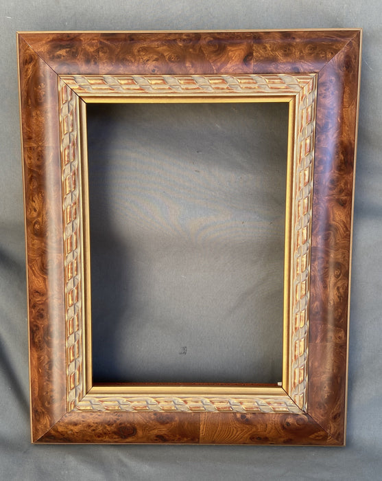 SMALL BROWN AND GOLD BURLED FRAME
