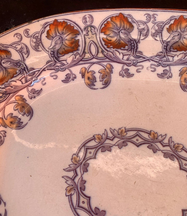 EARLY NIGHTENGALE POLYCHROME IRONSTONE PLATTER - AS IS