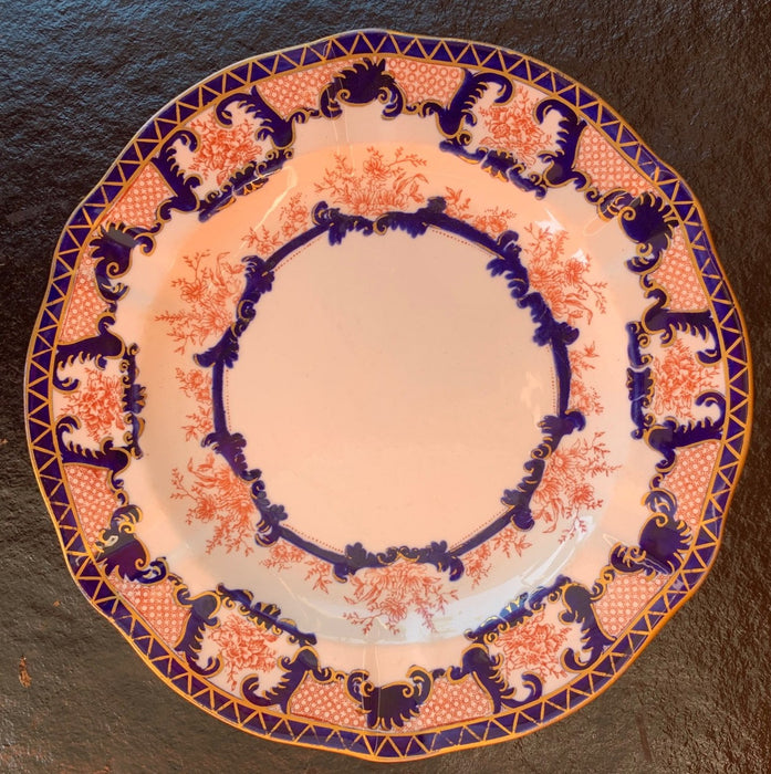 ROYAL CROWN DERBY COBALT WITH GOLD AND RUST PLATE