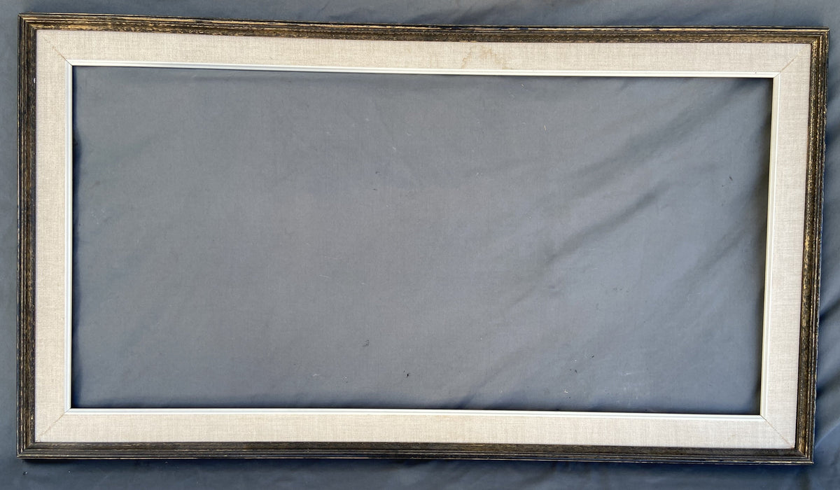 DARK GREY AND GOLD FRAME WITH LINEN LINER