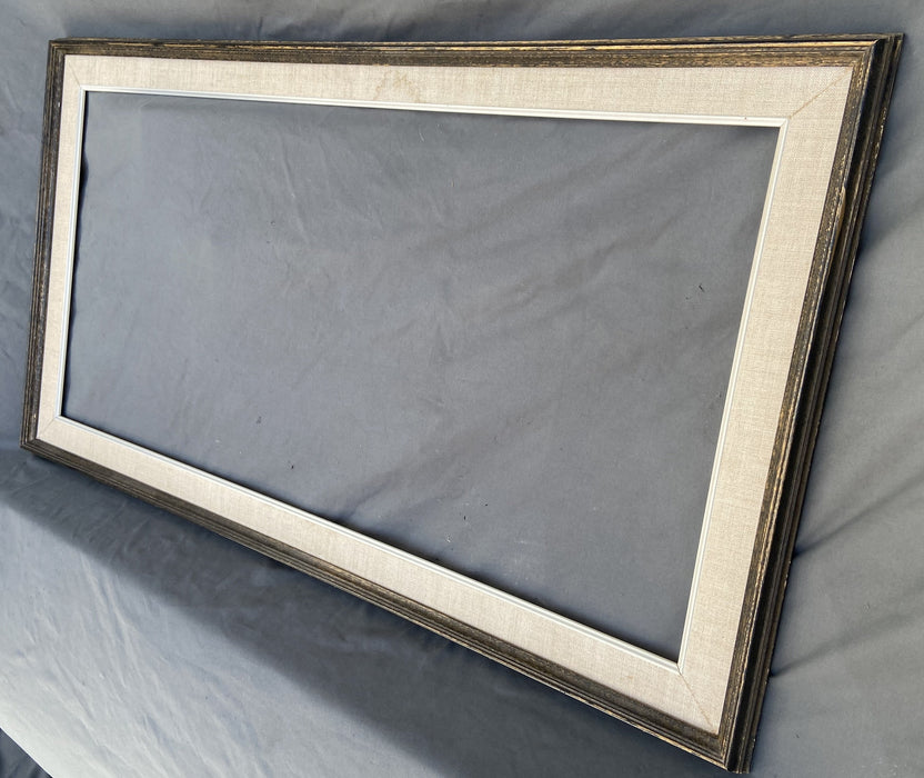 DARK GREY AND GOLD FRAME WITH LINEN LINER