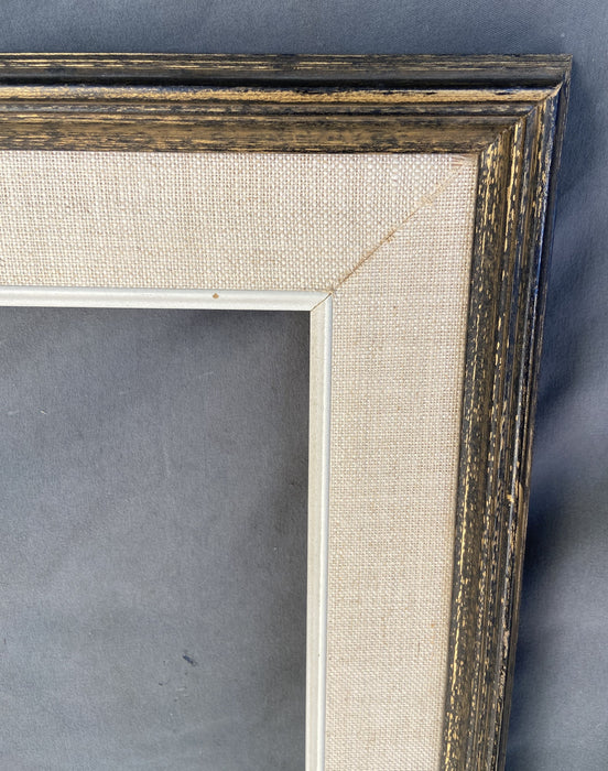 DARK GREY AND GOLD FRAME WITH LINEN LINER