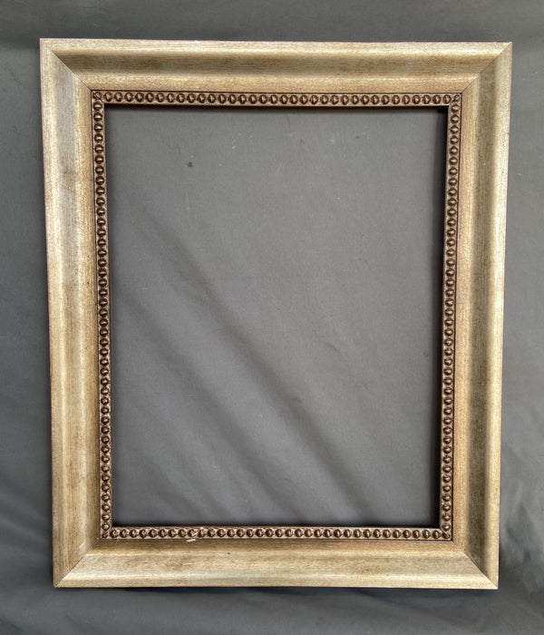 SILVER ANTIQUED FRAME WITH INNER BEADING