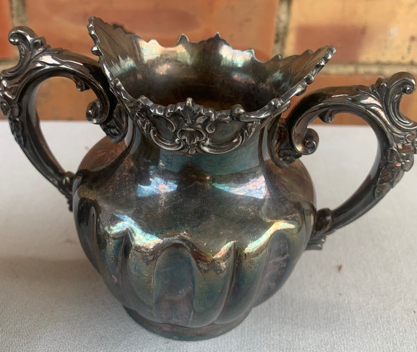 PAIR OF DERBY SILVER CO. CREAM AND SUGAR