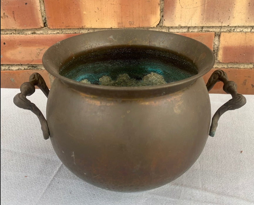 DOUBLE HANDLED BRASS JARDINIERE