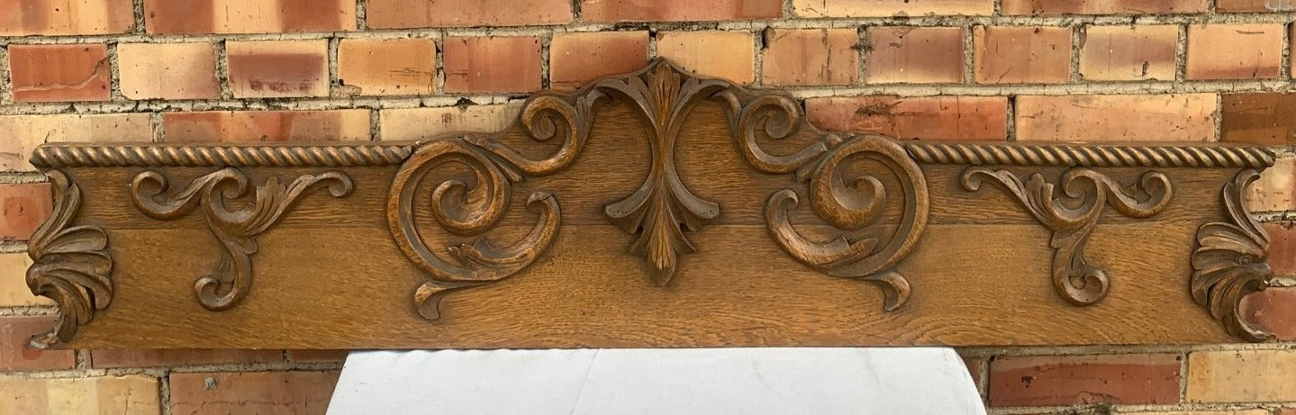 OAK 19TH CENTURY CARVED LARGE PEDIMENT